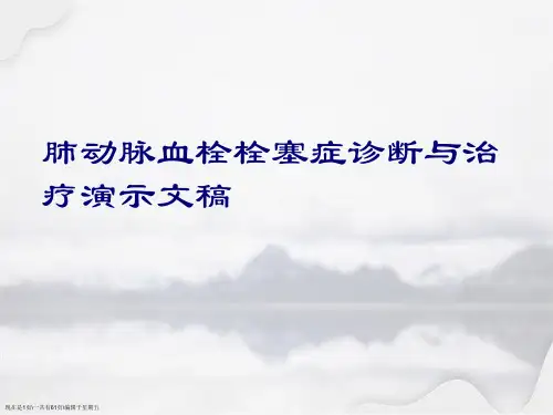肺动脉血栓栓塞症诊断与治疗演示文稿
