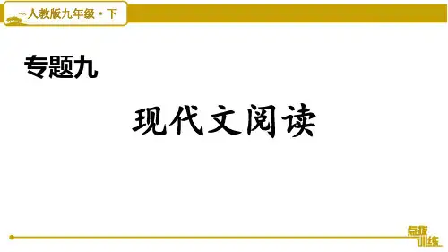 最新部编版九年级下册语文期末复习专题九 现代文阅读
