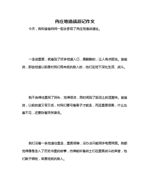 冉庄地道战游记作文