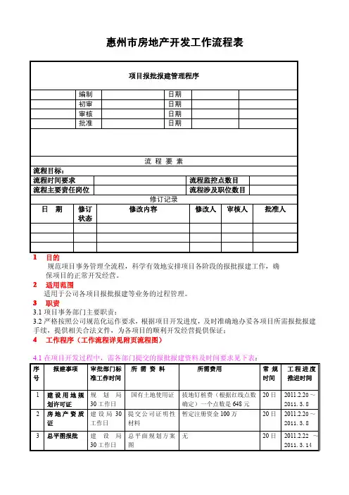 惠州报建流程及所需资料