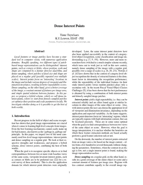 10(cvpr重要)Dense Interest Points