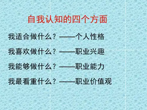 第一讲自我探索-性格