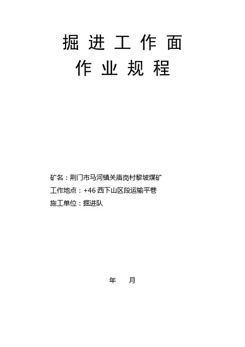 +46区段运输平巷作业规程西下三平