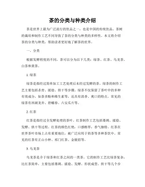 茶的分类与种类介绍