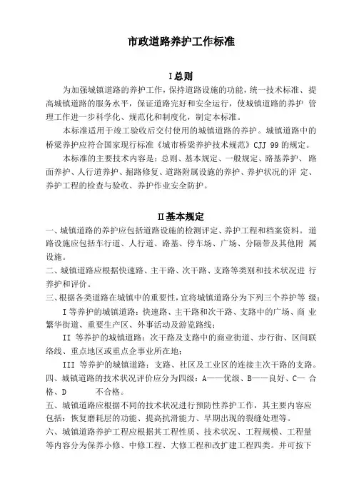 政道路养护和维修工作标准-1