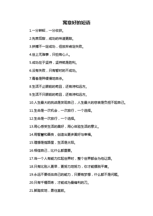 寓意好的短语-概述说明以及解释