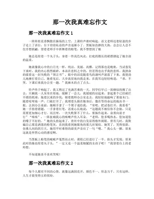 那一次我真难忘作文