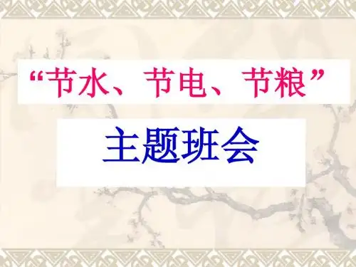 “节水节电节粮”主题班会