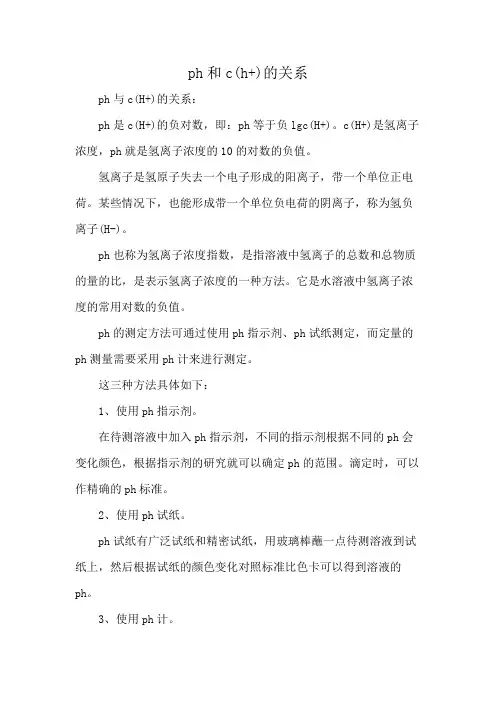 ph和c(h+)的关系