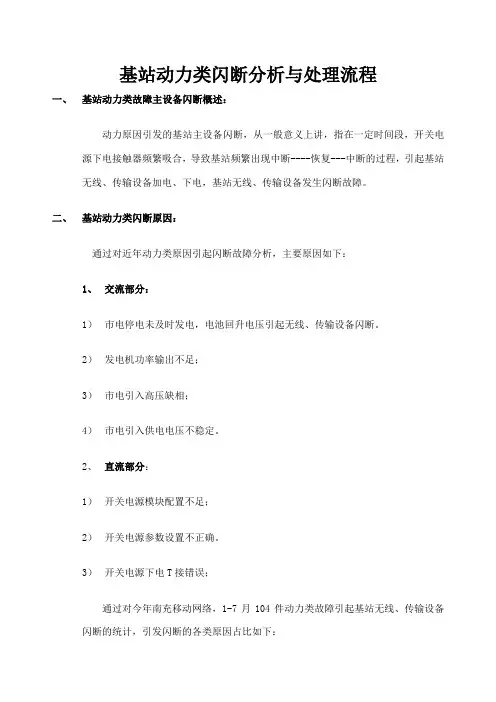 基站动力类原因闪断故障分析与处理流程