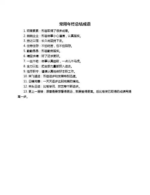常用年终总结成语
