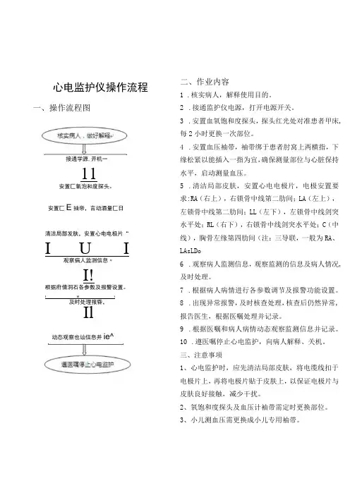 心电监护仪操作标准作业流程