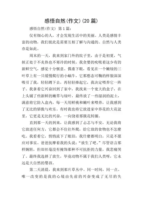 感悟自然(作文)(20篇)