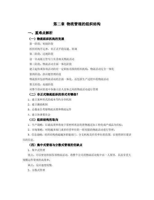 物流管理的组织结构