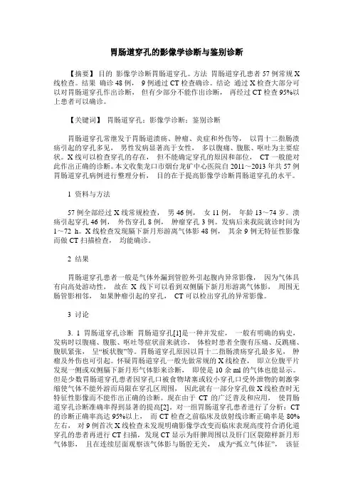 胃肠道穿孔的影像学诊断与鉴别诊断