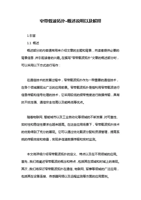 窄带载波拓扑-概述说明以及解释