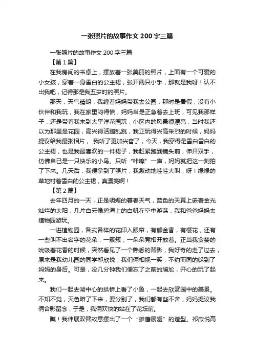 一张照片的故事作文200字三篇