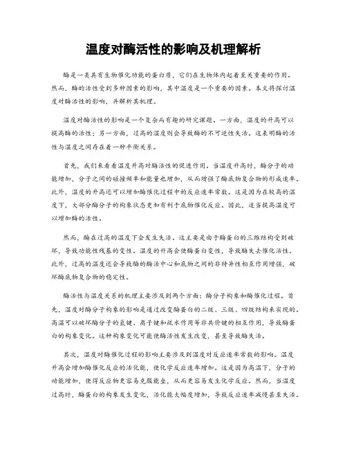 温度对酶活性的影响及机理解析