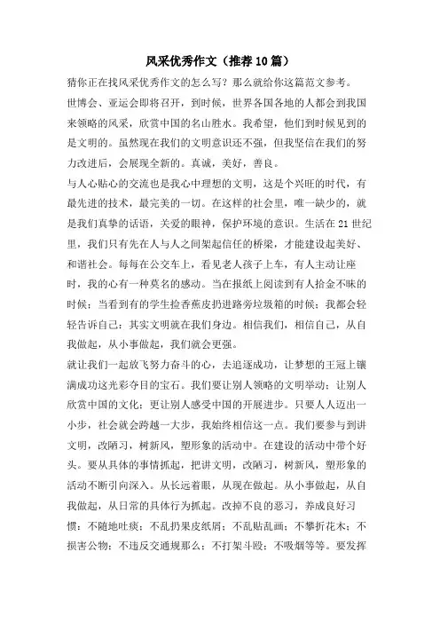 风采优秀作文(推荐10篇)