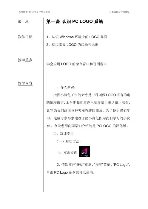 认识pclogo系统