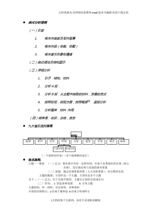 曲式作品分析笔记文档