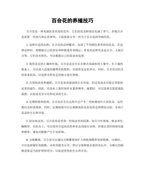 百合花的养殖技巧