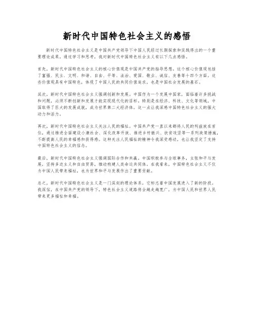 新时代中国特色社会主义的感悟