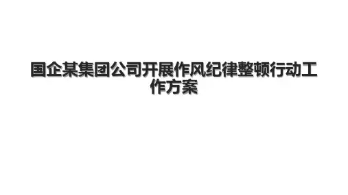 国企某集团公司开展作风纪律整顿行动工作方案.pptx