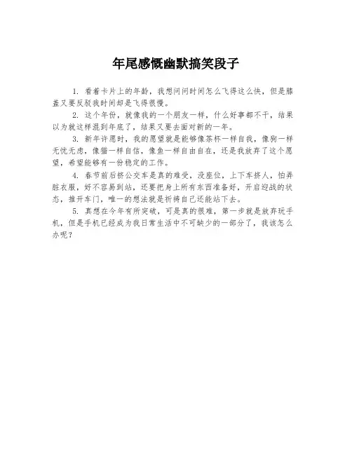 年尾感慨幽默搞笑段子