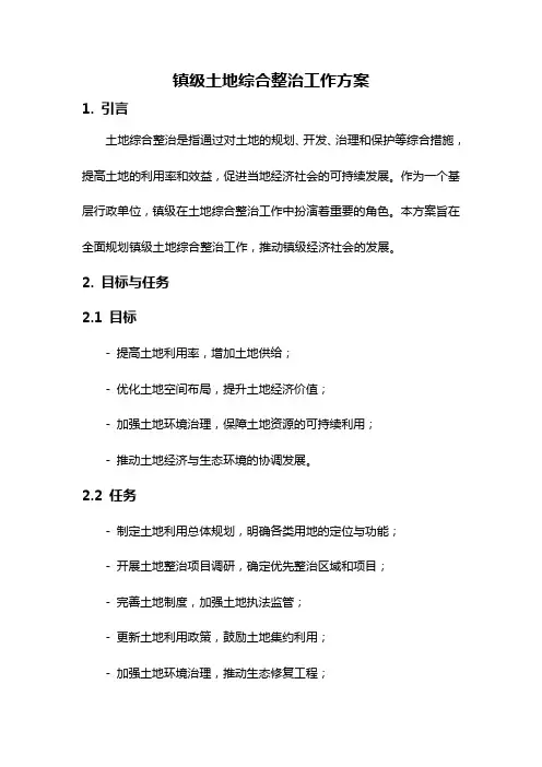 镇级土地综合整治工作方案
