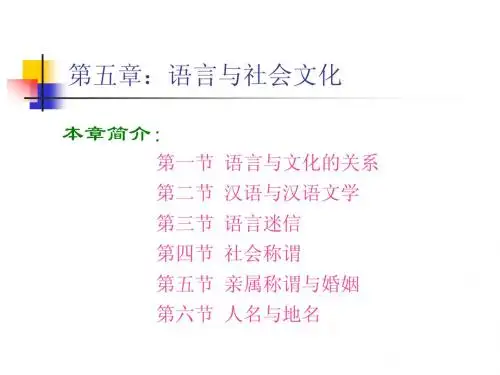 第五章：语言与社会文化