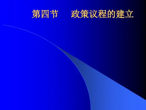 政策议程的建立