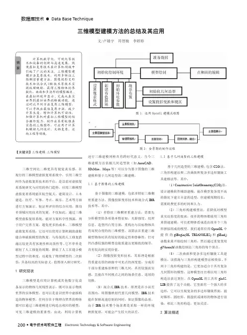 三维模型建模方法的总结及其应用