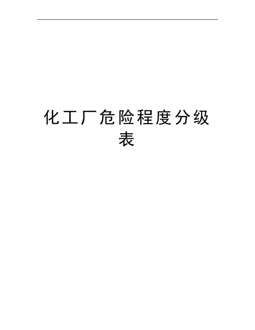 最新化工厂危险程度分级表