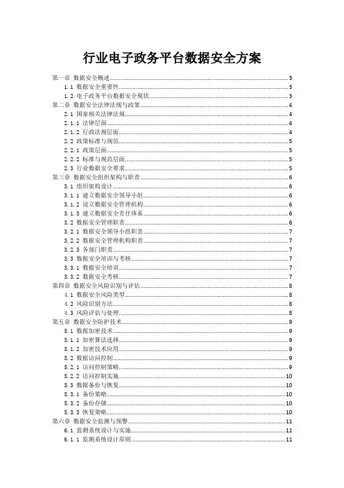 政府行业电子政务平台数据安全方案
