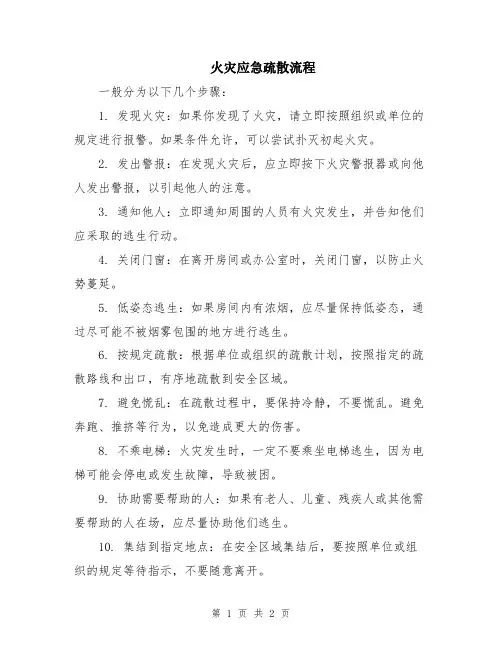火灾应急疏散流程