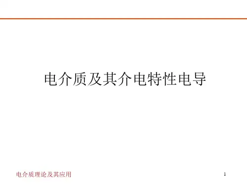 电介质及其介电特性电导ppt课件