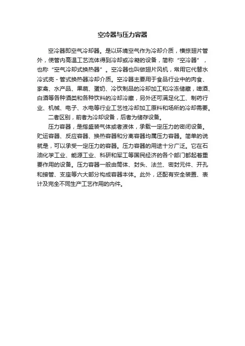 空冷器与压力容器