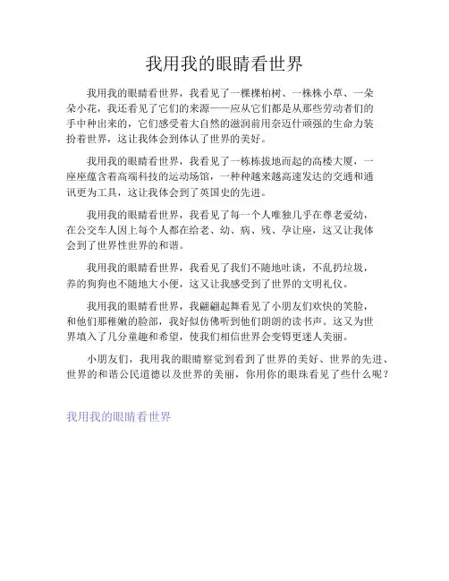 我用我的眼睛看世界