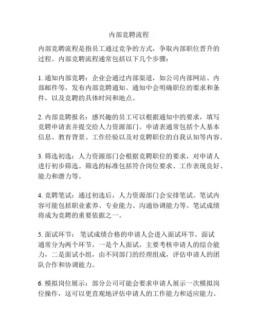 内部竞聘流程