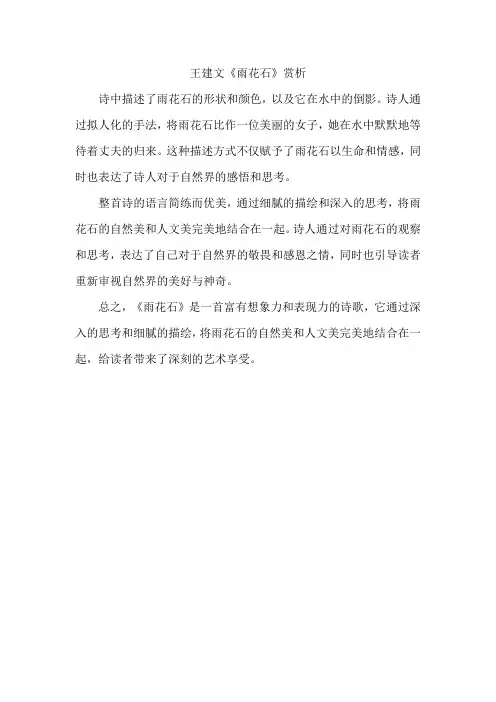 王建文 雨花石赏析