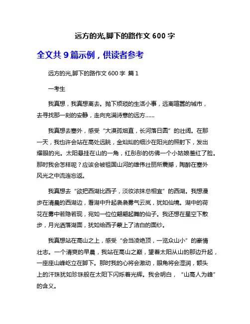 远方的光,脚下的路作文600字