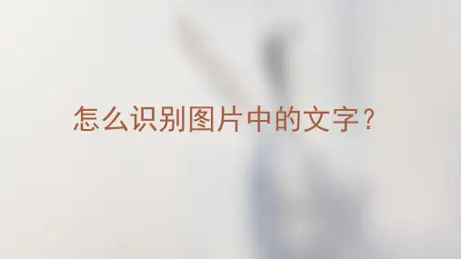 怎么才能识别识别图片中的文字？这里有教程