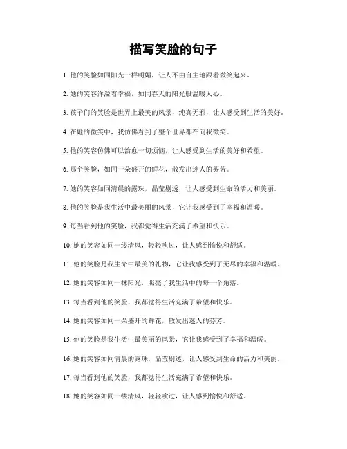 描写笑脸的句子