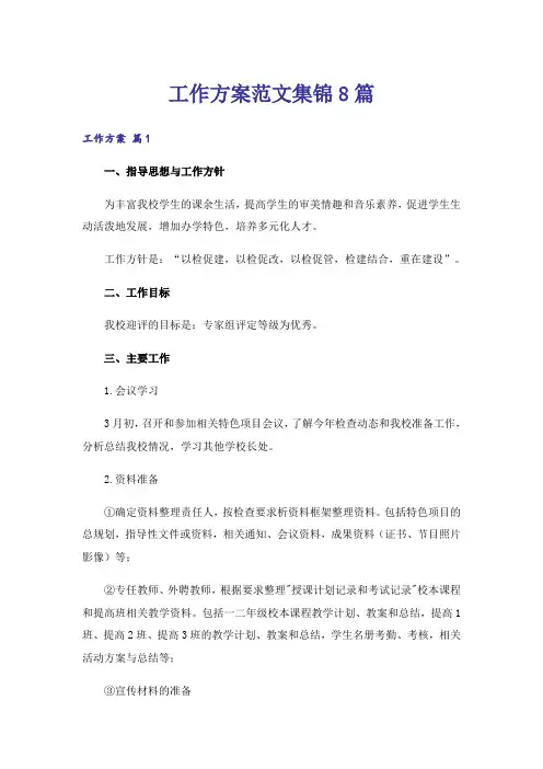 工作方案范文集锦8篇_8