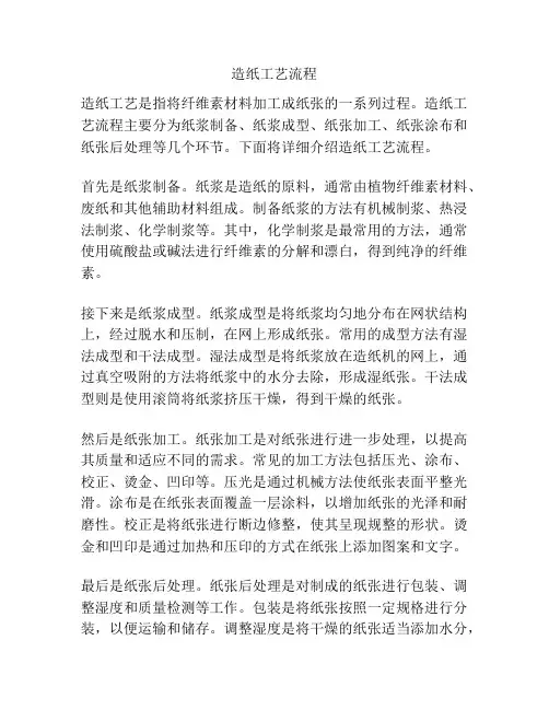 造纸工艺流程