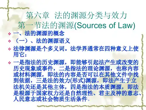 06第六章  法的渊源、形式与效力