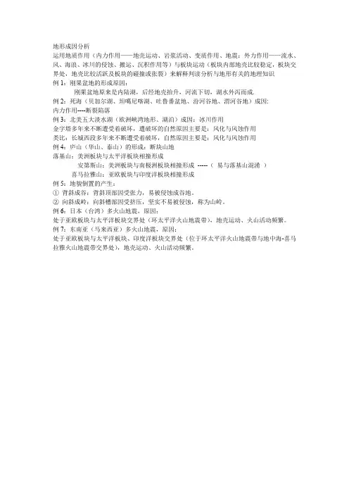 地形成因分析