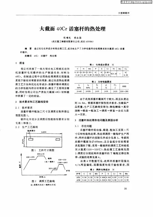 大截面40Cr活塞杆的热处理