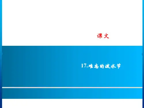 人教部编版语文《难忘的泼水节》优秀PPT1